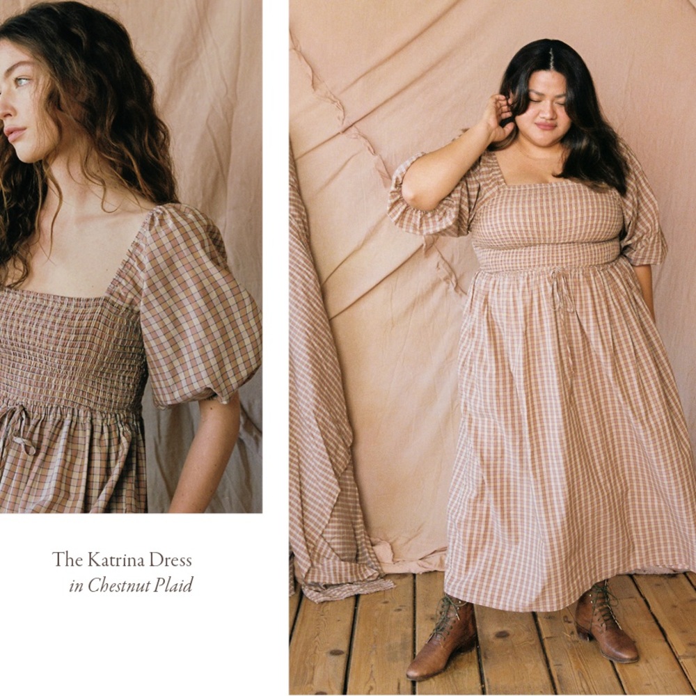 Christy Dawn The Katrina Dress | Chestnut Plaid XS